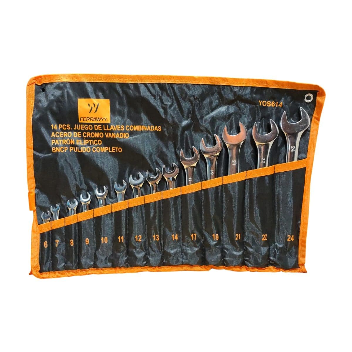 LLAVE COMBINACION CR-V 14PCS (8-19.22.24) FERRAWYY
