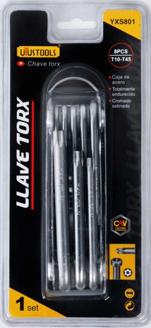 LLAVE TORX SET 8PCS T10-T45