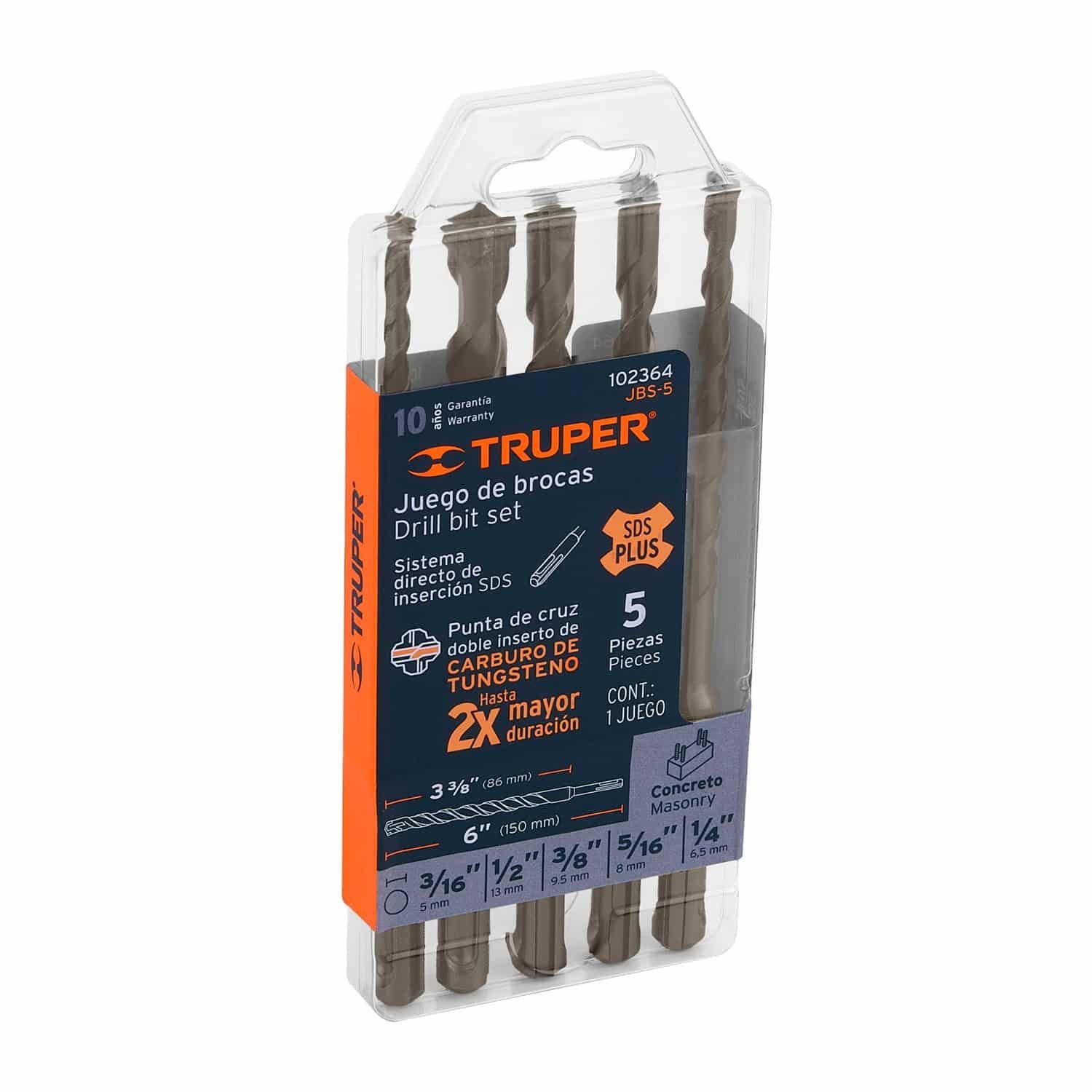 SET DE BROCA LARGA 3PZS 1/4", 3/8", 1/2"