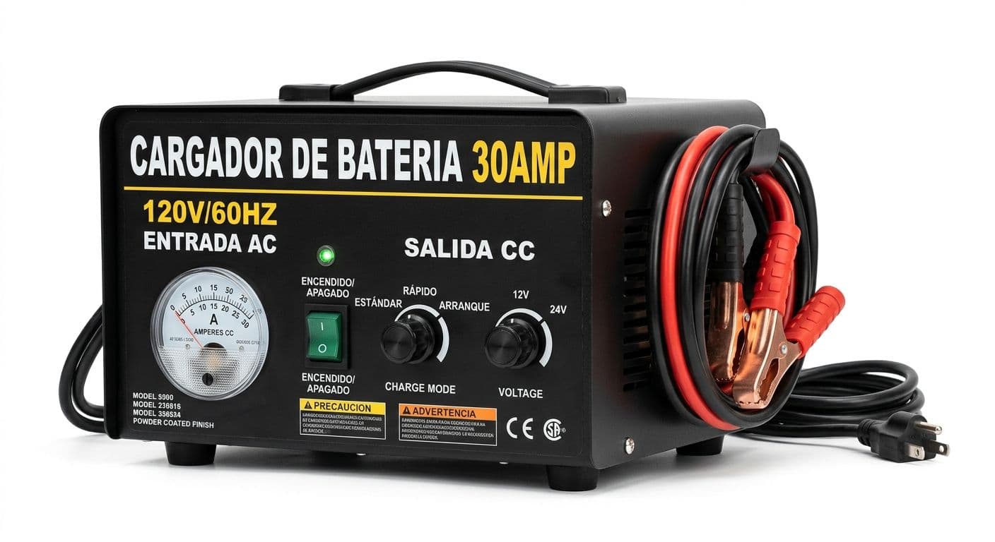CARGADOR DE BATERIA 30AMP, 120V/60HZ