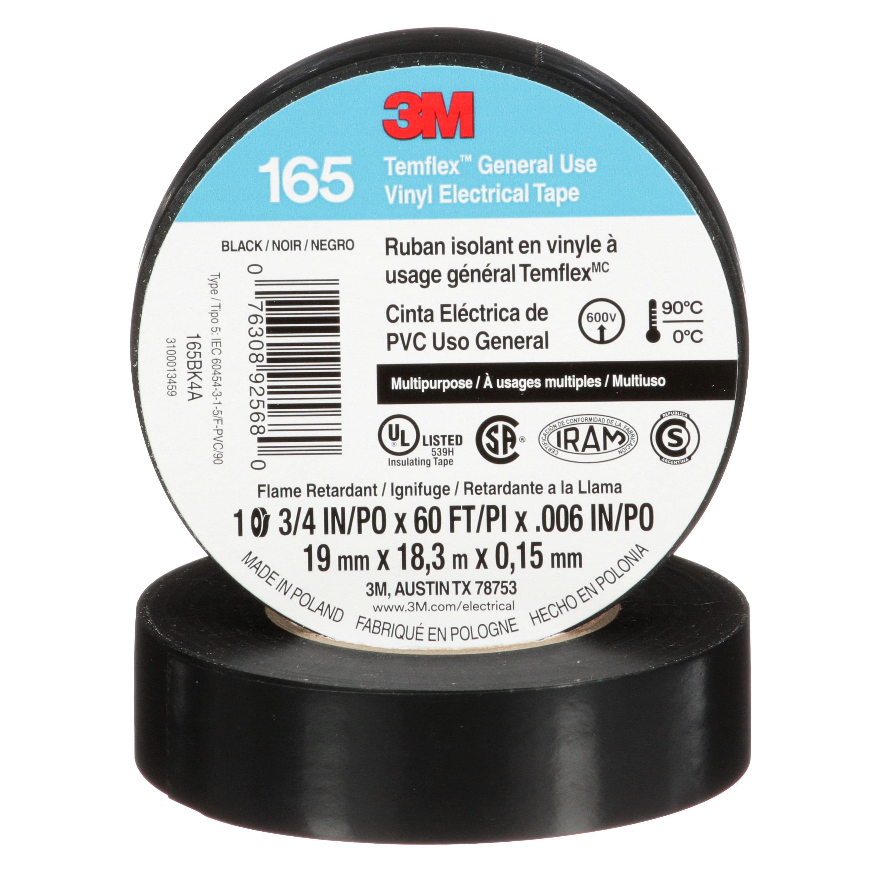 Temflex 165 19MM x 18M Negra